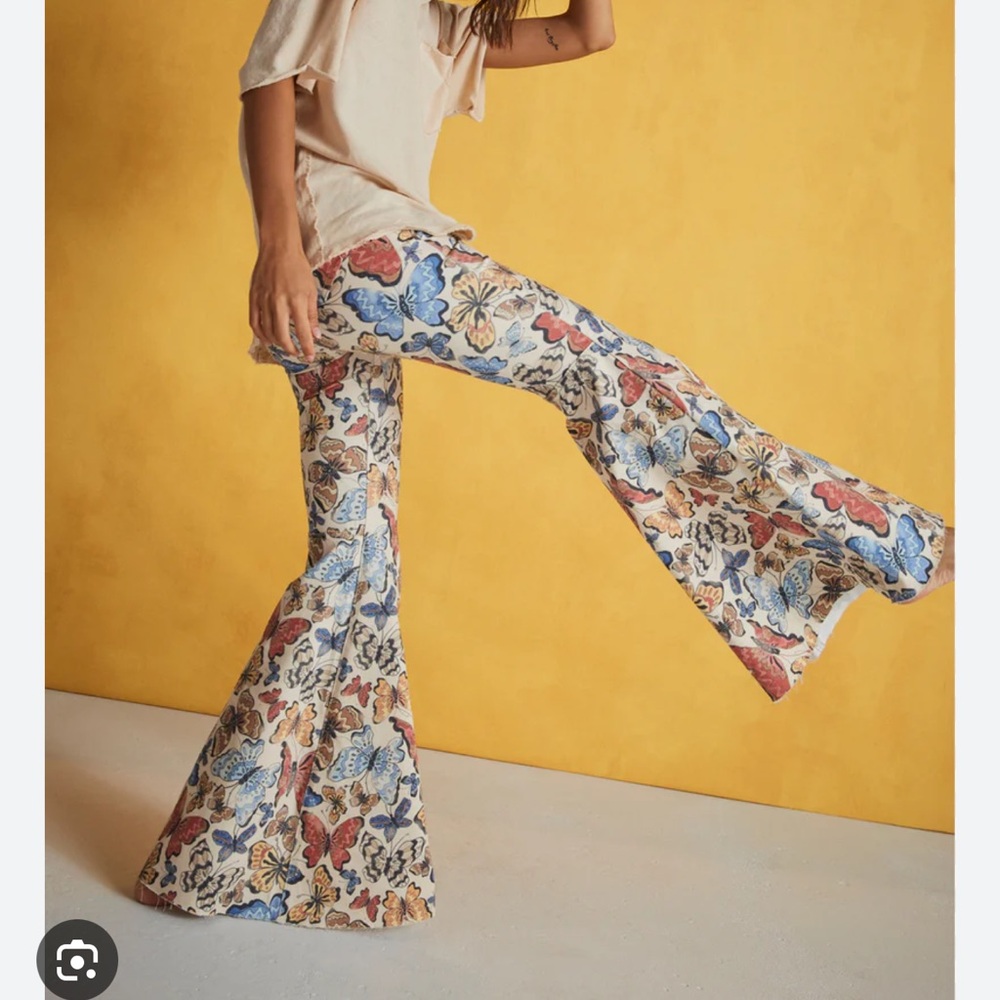 We The Free Multicolor butterfly Boot Cut Pants